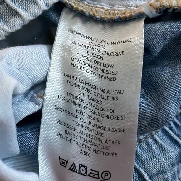 WE THE FREE size S elastic waist, rope tie bleach washed jeans EUC Free … - Picture 8 of 8